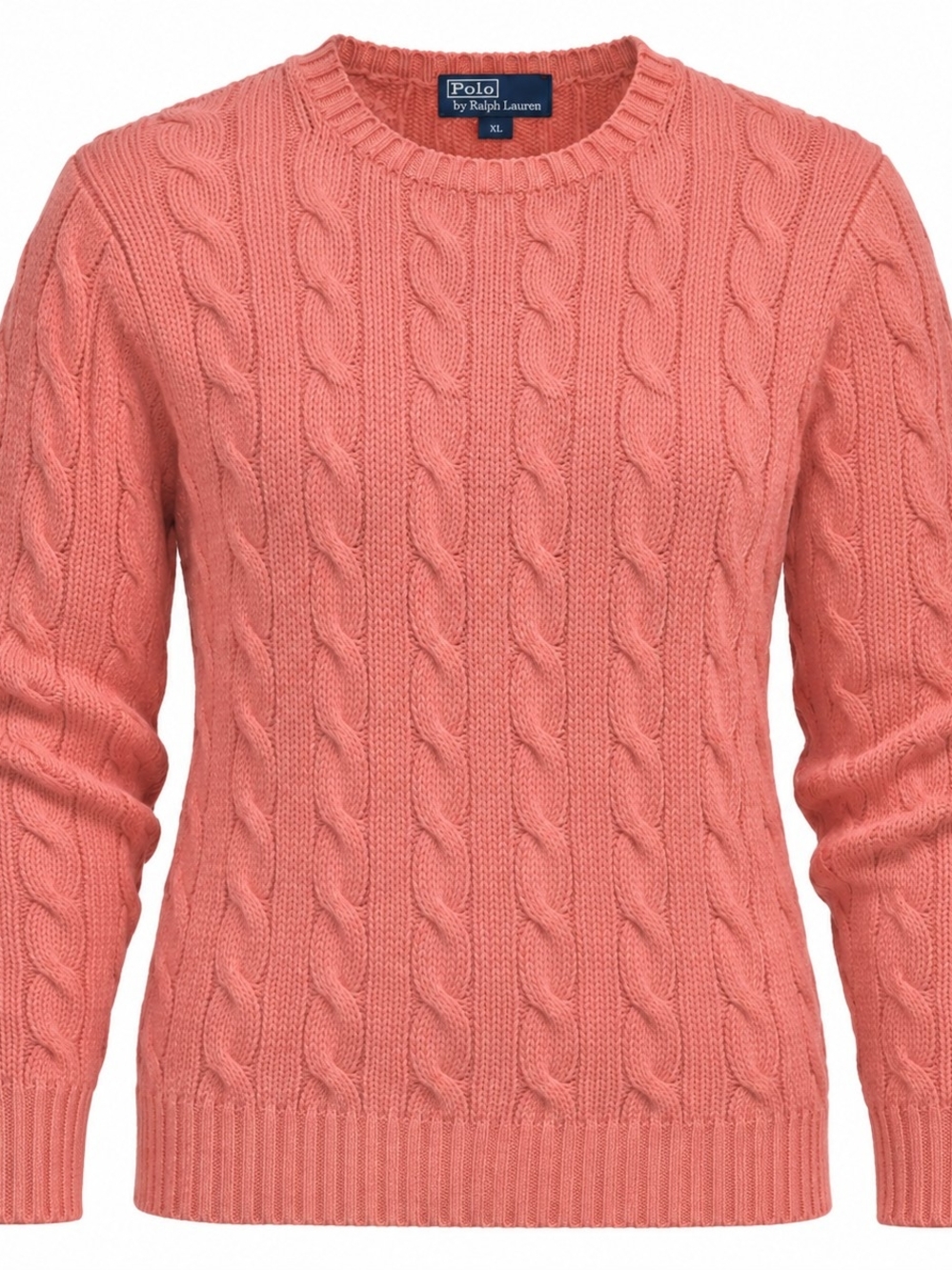 Polo Ralph Lauren Vintage Polo by Ralph Lauren Coral Cable-Knit Crewneck Sweater